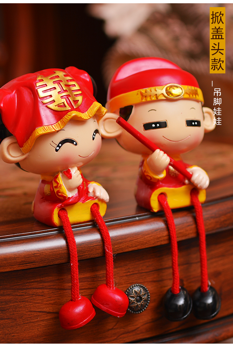 婚慶公仔結婚禮品樹脂娃娃新郎新娘公仔婚房擺件裝飾品禮物